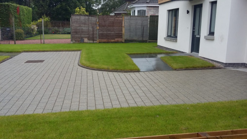 completed driveway.